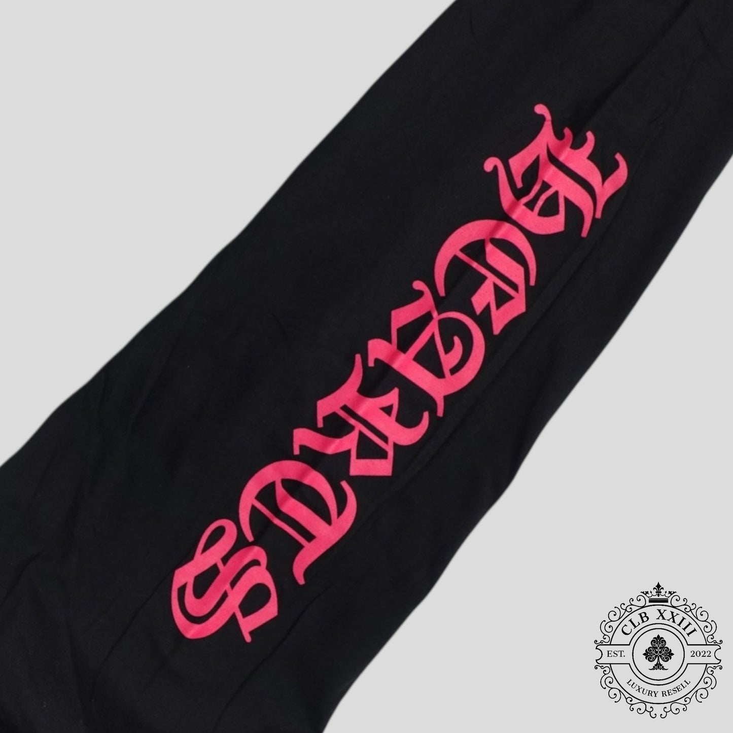 Chrome Hearts Neck Logo Long Sleeve Tee in Black/Pink