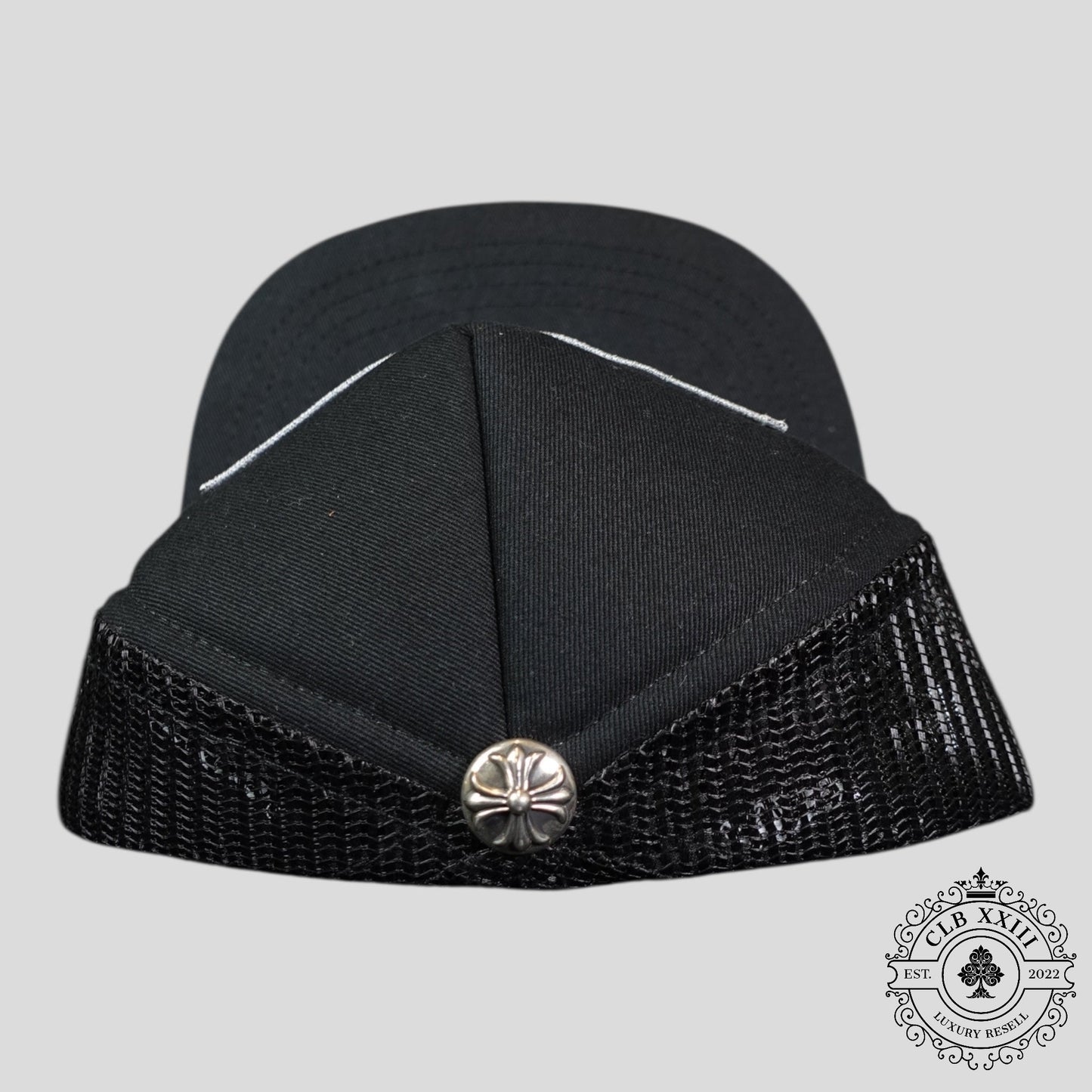 Chrome Hearts Fuck Hollywood Trucker Hat in Black
