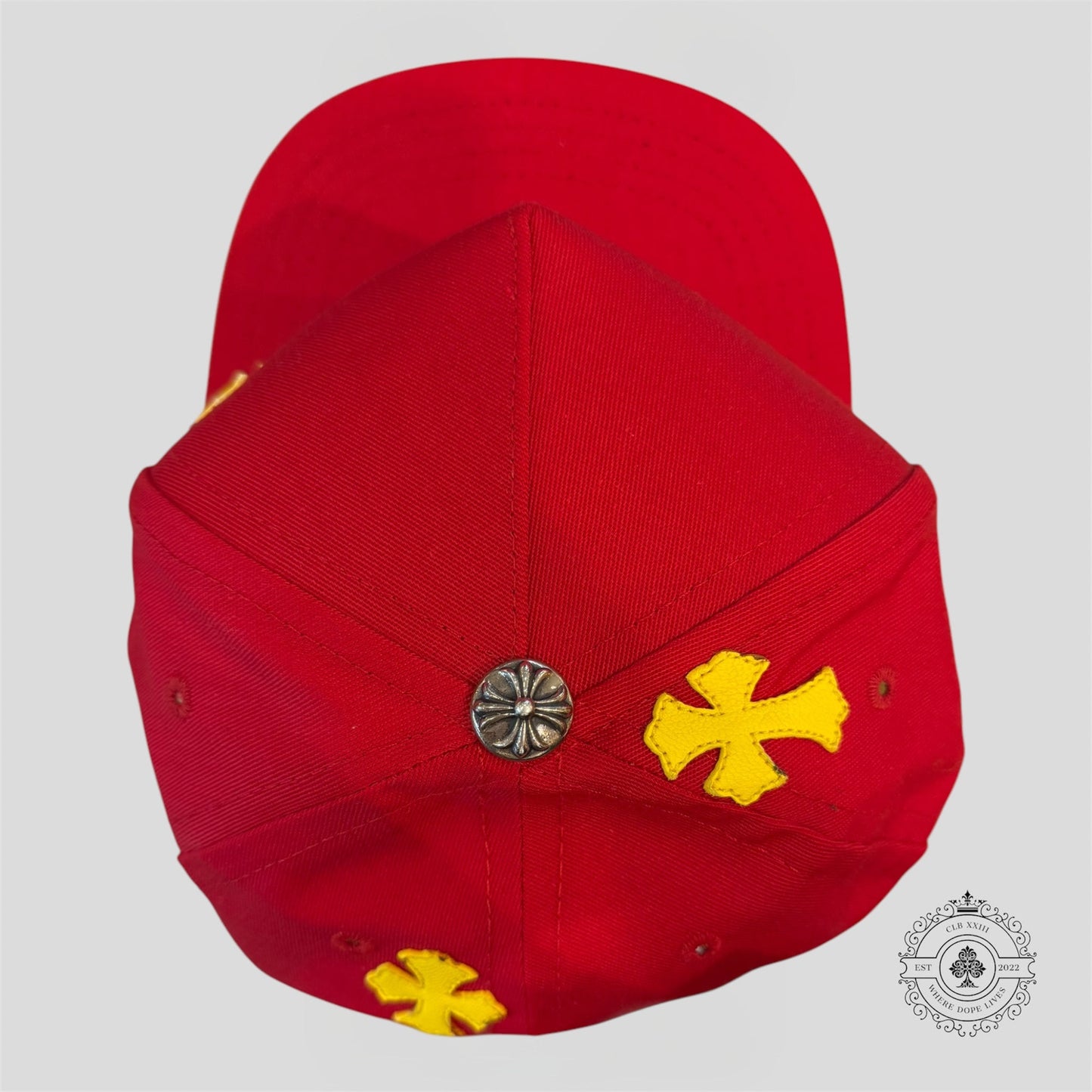 Chrome Hearts Cross Patch Hat in Red / Yellow