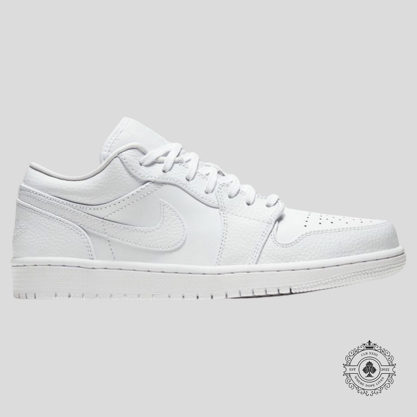 Air Jordan 1 Low Triple White Tumbled Leather