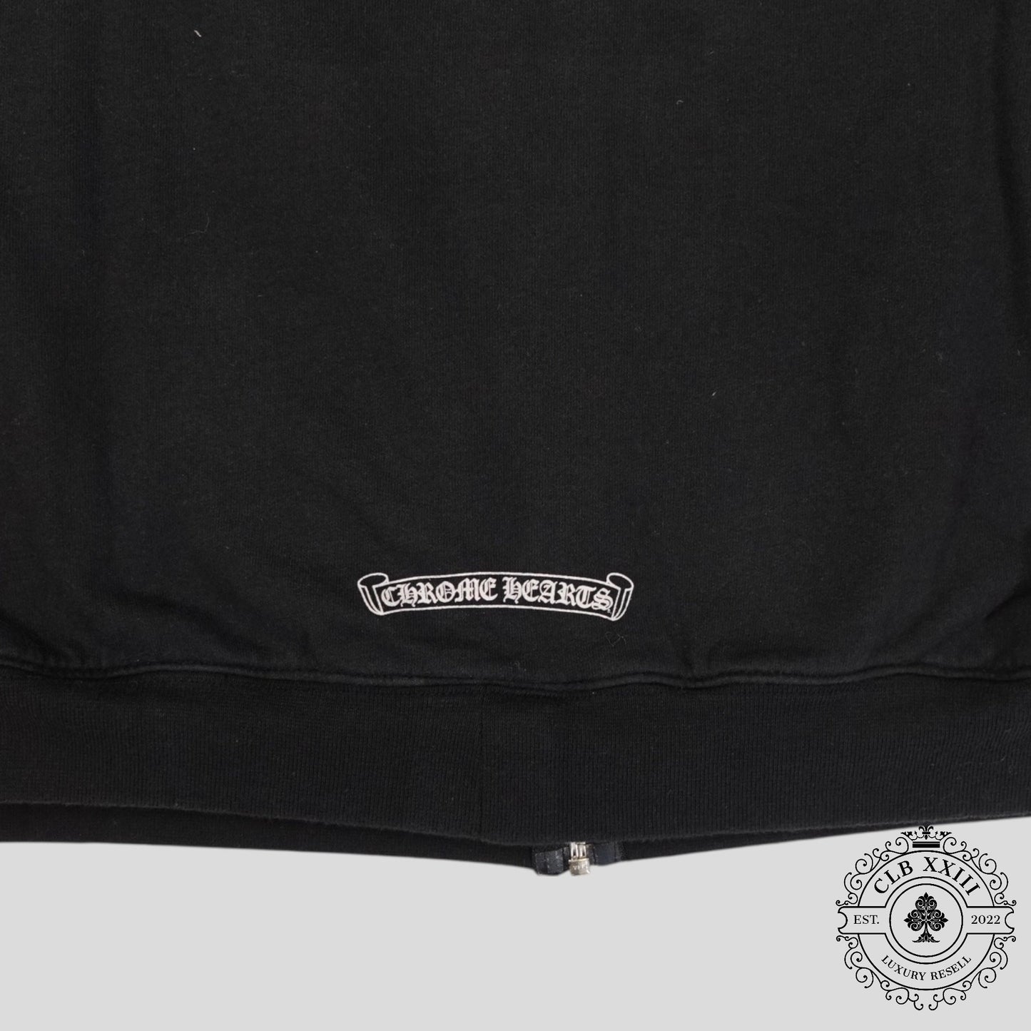 Chrome Hearts T Bar Logo Thermal Zip Up Hoodie in Black