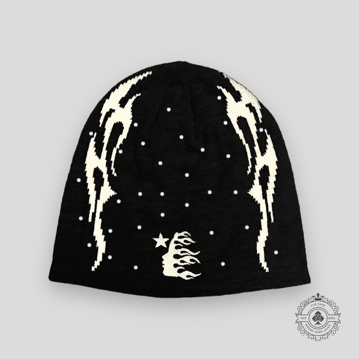 Hellstar Flame Beanie in Black
