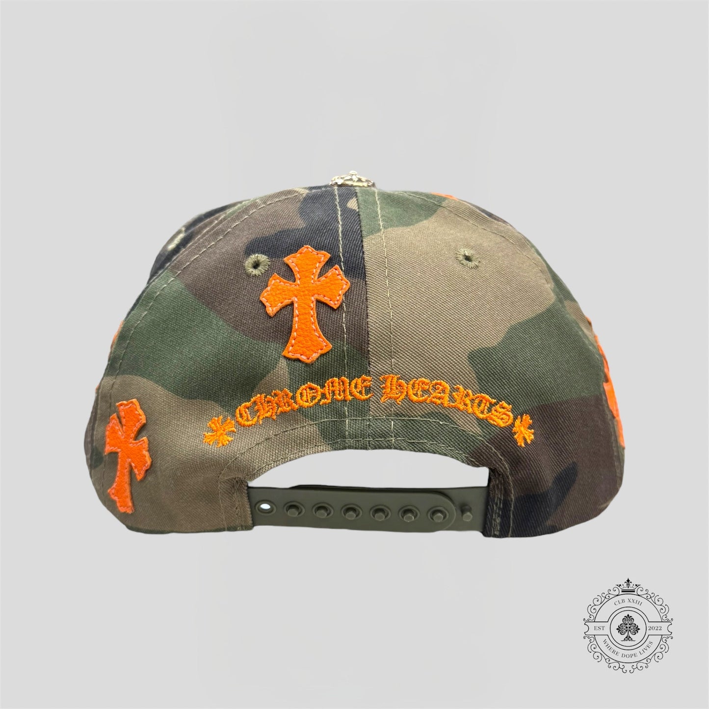 Chrome Hearts Cross Patch Hat in Camo / Orange