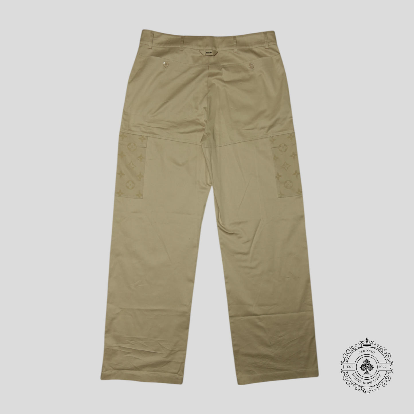 Louis Vuitton Monogram Flocked Workwear Pants in Beige