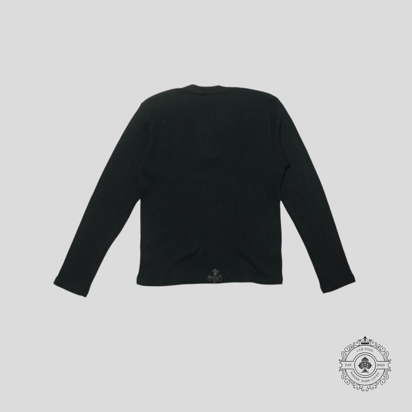 Chrome Hearts Leather Cross Patch Thermal Shirt in Black