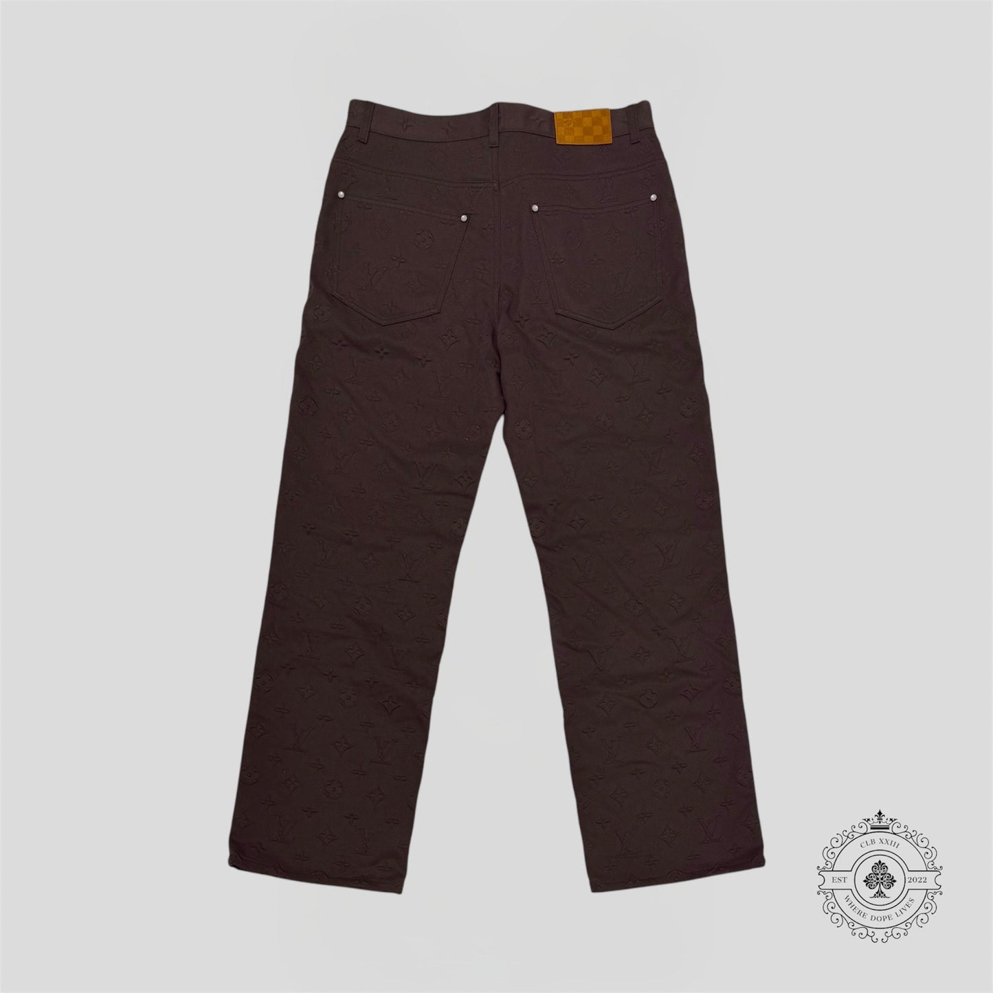Louis Vuitton Monogram Embossed Carpenter Pants in Brown