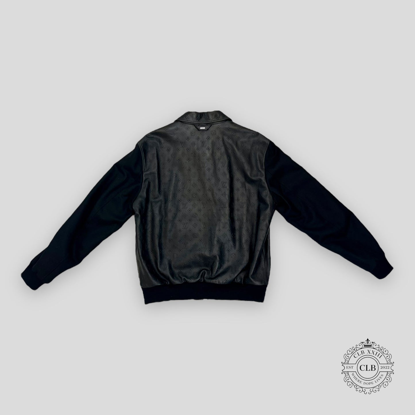 LOUIS VUITTON LVSE MONOGRAM EMBOSSED MIX LEATHER BLOUSON - BLACK