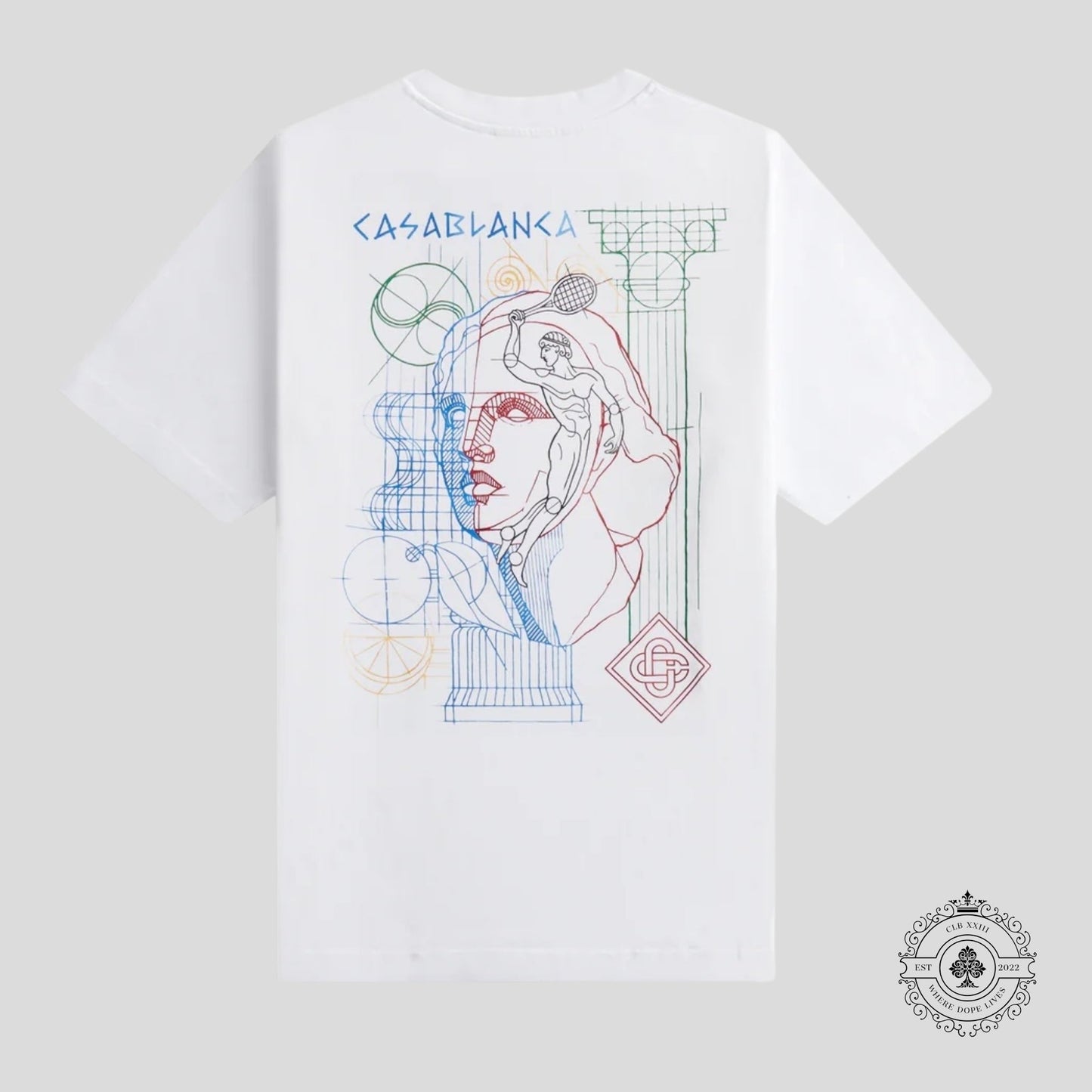 Casablanca Drawing Lab Printed Tee in White