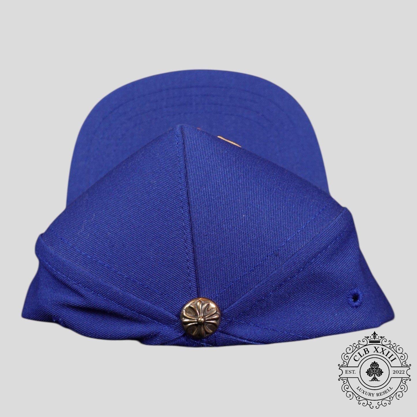 Chrome Hearts CH Embroidered Hat in Blue / Gold