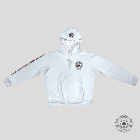 Chrome Hearts Rolling Stones Hoodie in White
