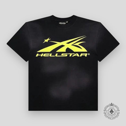 Hellstar Sport Logo Gel T-shirt in Black / Yellow