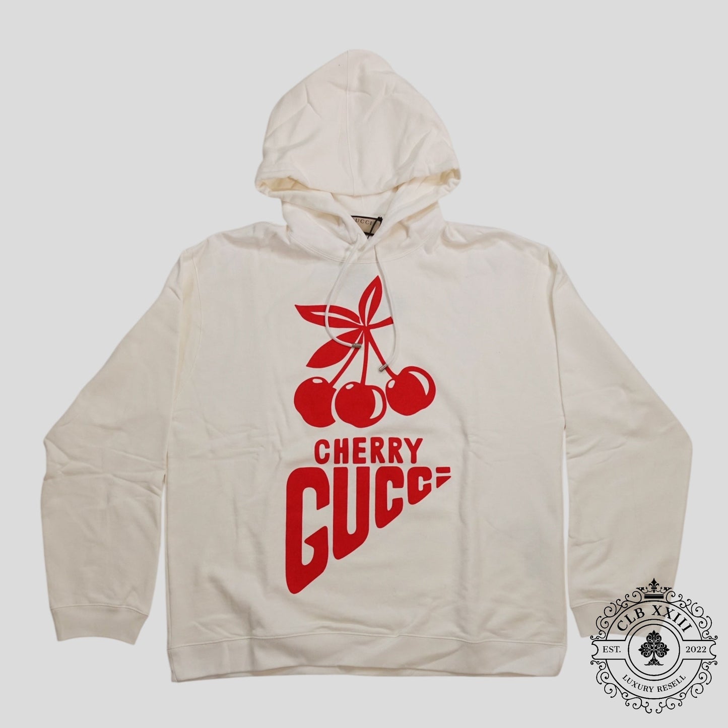 Gucci Cherry Print Hoodie in White
