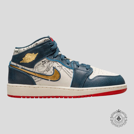Air Jordan 1 Mid SE Take Flight Gold Swoosh (GS)