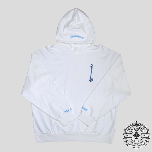 Chrome Hearts Las Vegas Dice Hoodie in White/Blue