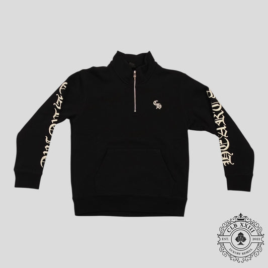 Chrome Hearts CH Embroidered Quarter Zip in Black