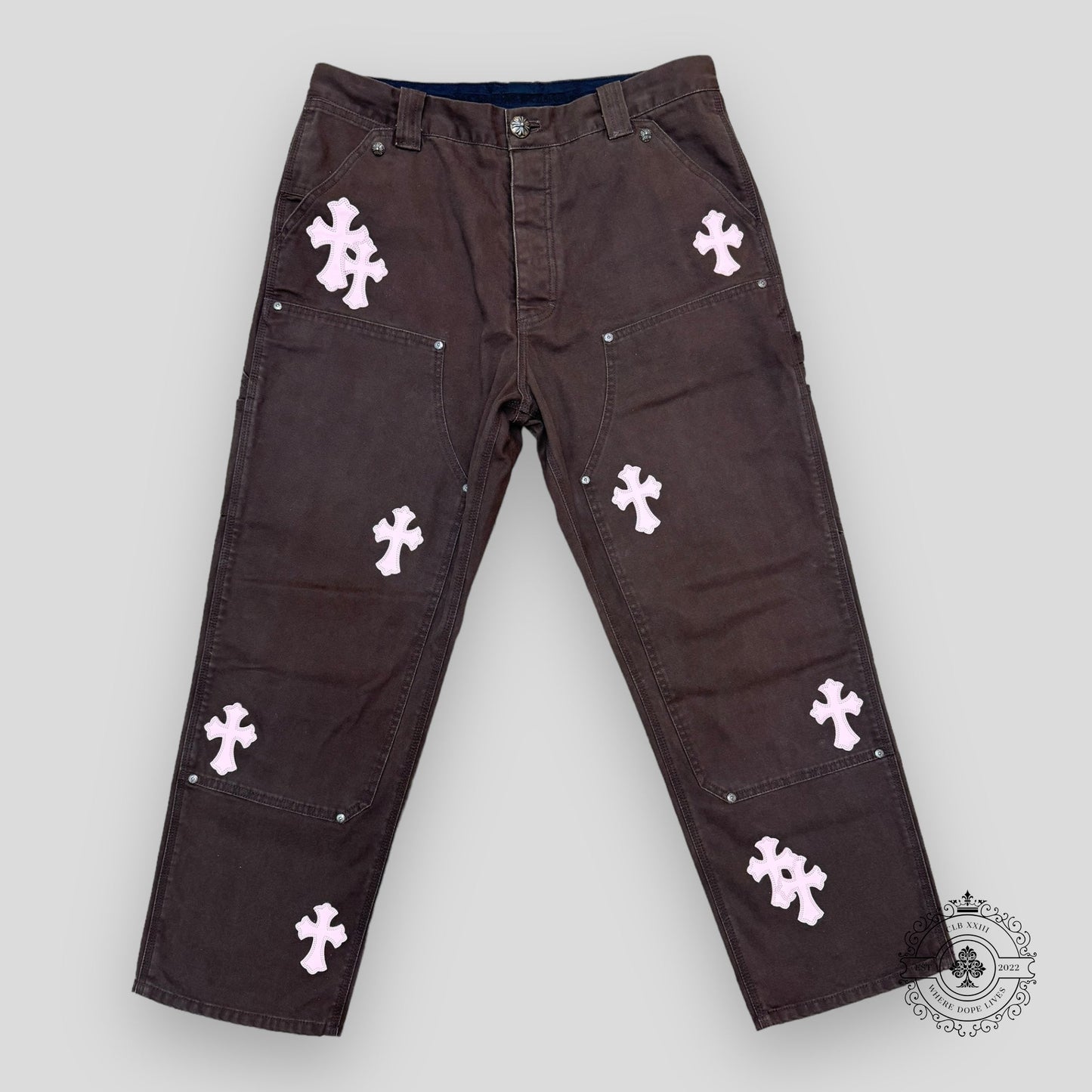 Chrome Hearts Pink Patch Double Knee Carpenter Pants