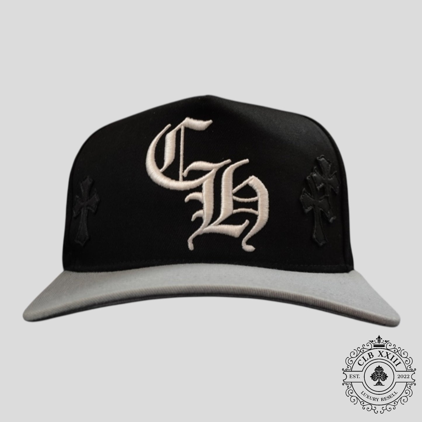 Chrome Hearts Cross Patch Hat in Black/Grey