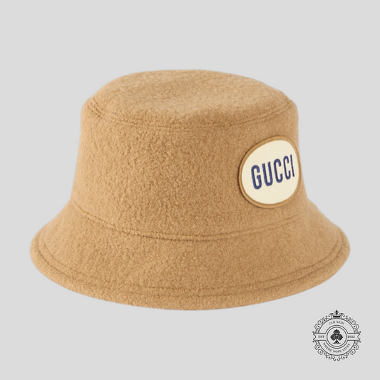 Gucci Patch Bucket Hat in Beige