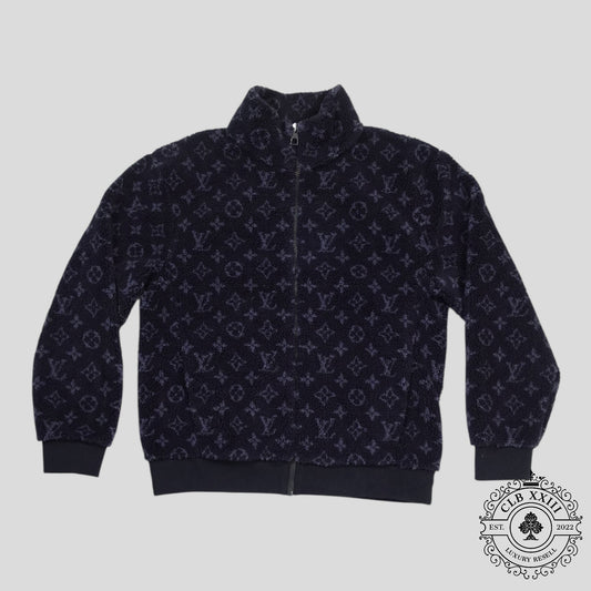 Louis Vuitton Monogram Fleece Jacket in Navy Blue