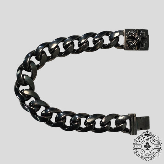 Chrome Hearts Cuban Bracelet in Oxidized Silver