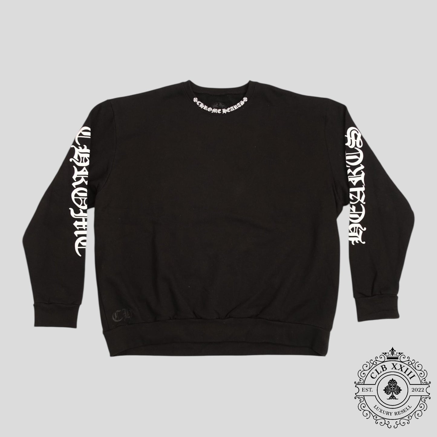 CHROME HEARTS NECK LOGO CREWNECK SWEATSHIRT - BLACK