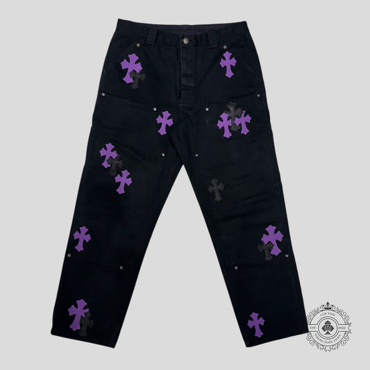 Chrome Hearts Double Knee Cross Patch Carpenter Pants