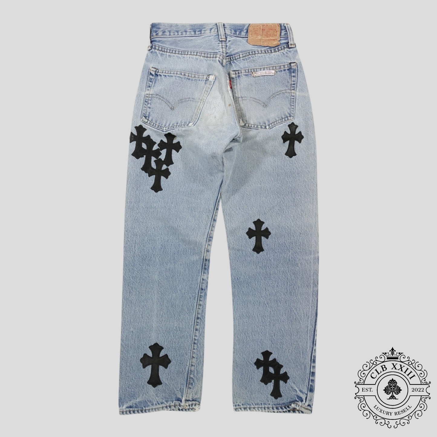 Chrome Hearts 501 Redline Cross Patch Jeans
