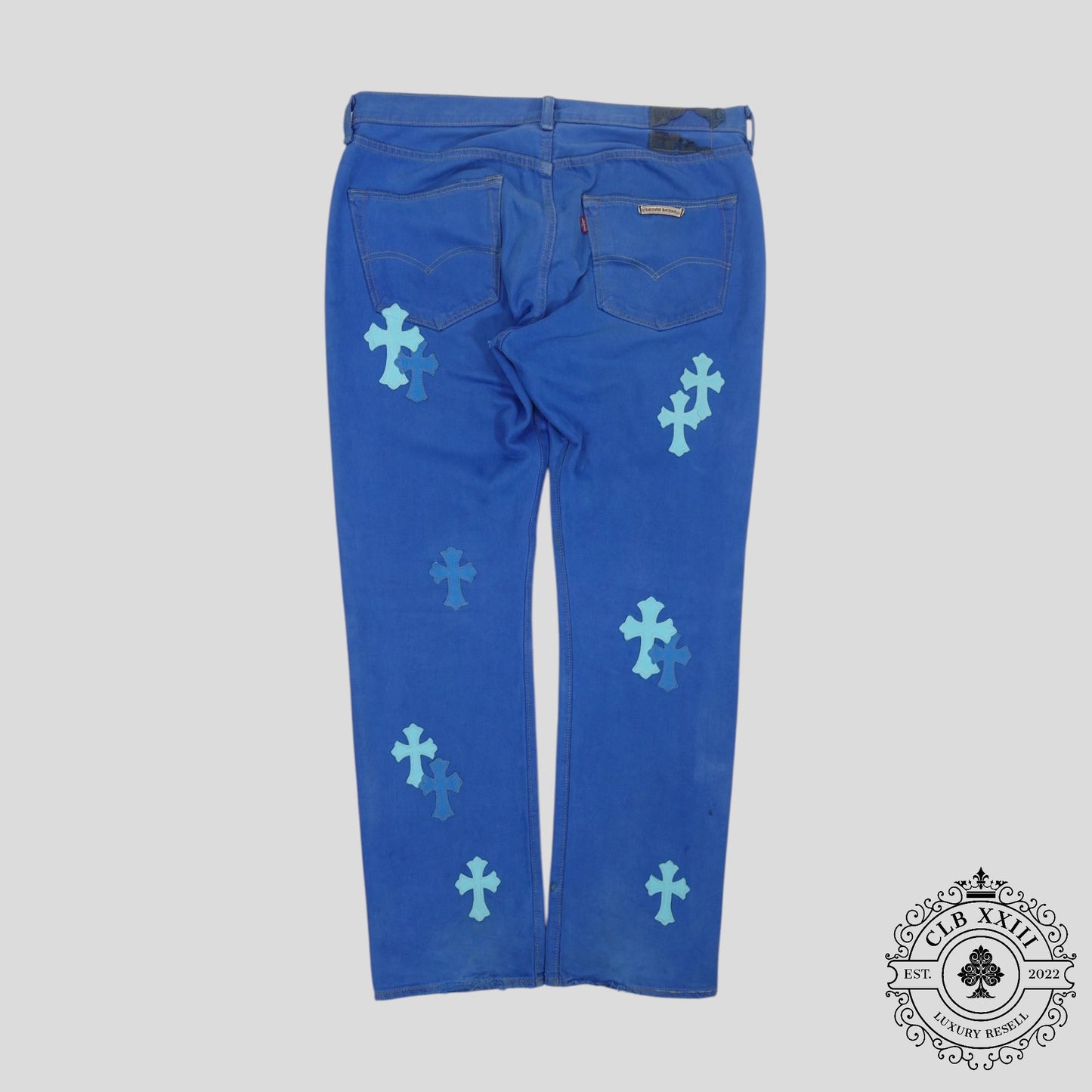 Chrome Hearts Levis Cross Patch Jeans in Blue