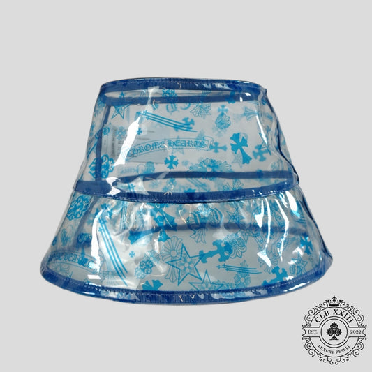 Chrome Hearts Transparent Bucket Hat in Clear/Blue