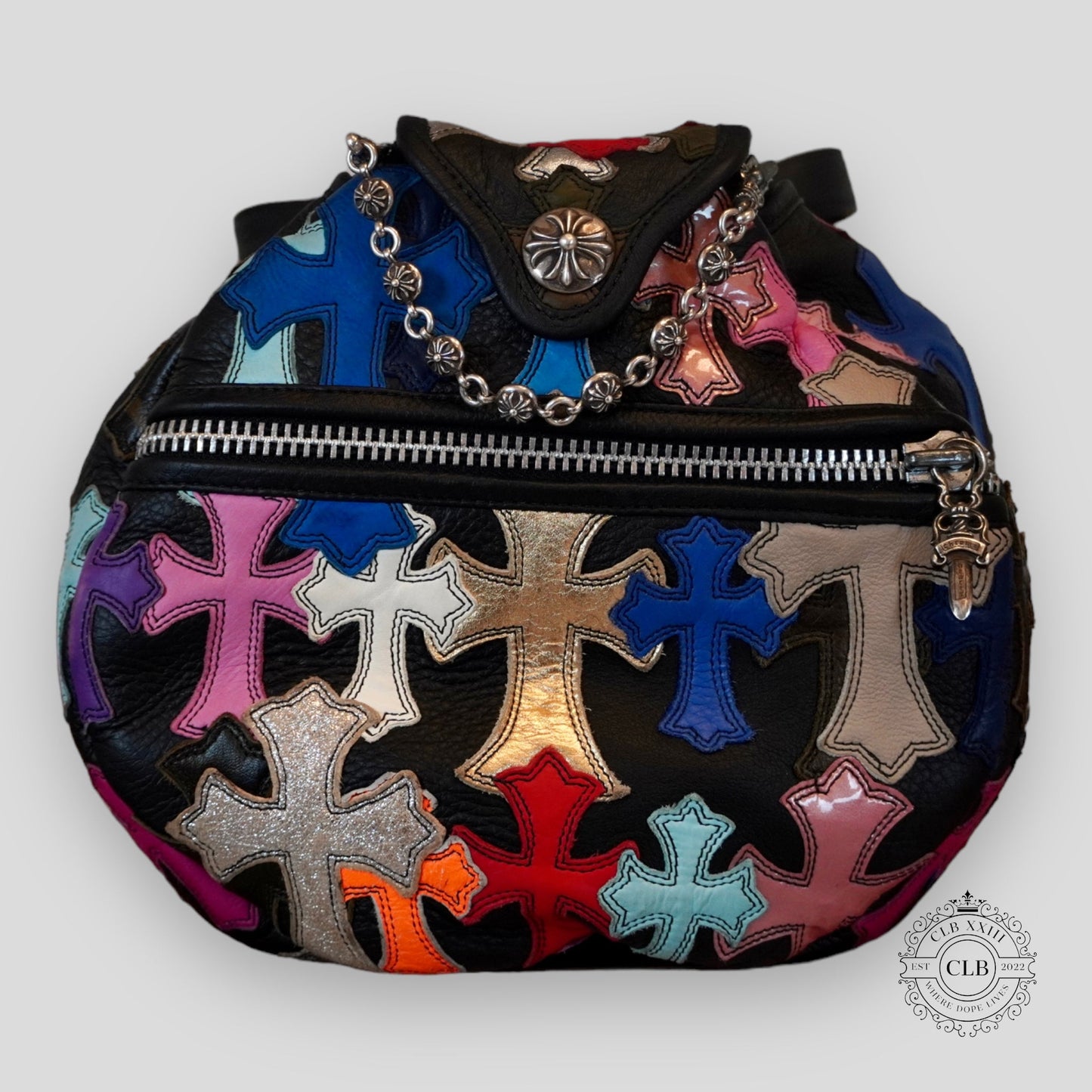 CHROME HEARTS MULTICOLOR CROSS PATCH DUFFLE BAG
