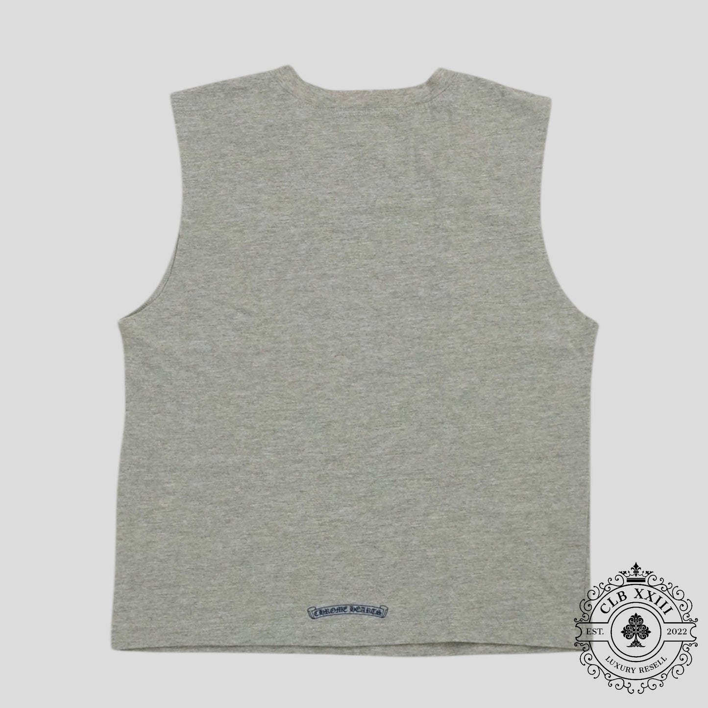 Chrome Hearts Women's Triple Cross Flocked Sleeveless Shirt in Gray