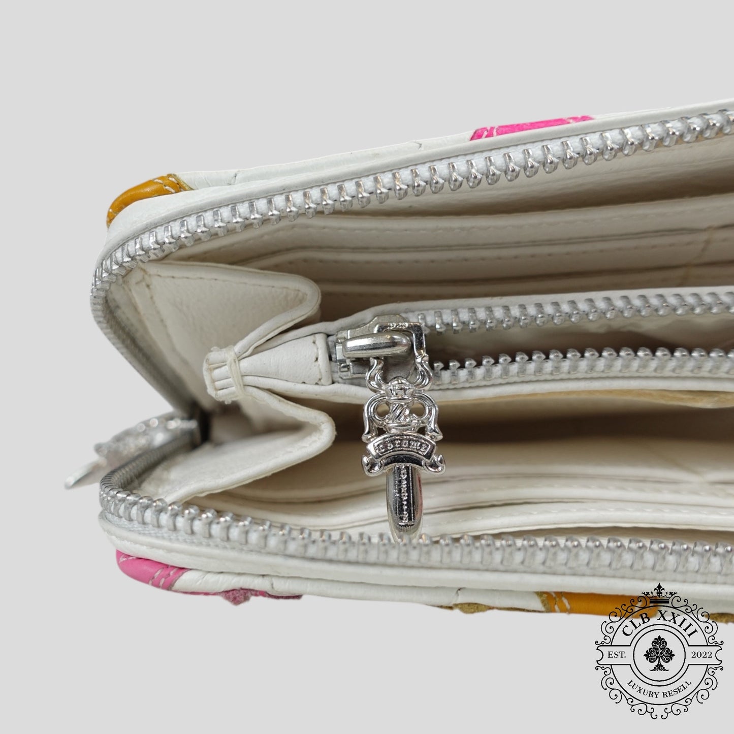 Chrome Hearts Cross Patch Wallet in White/Multicolor