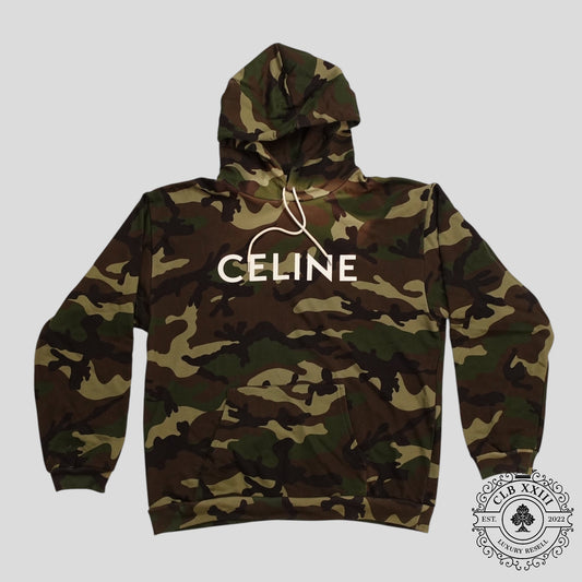 Celine Homme Logo Hoodie in Camouflage