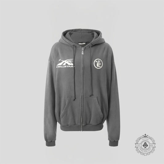 Hellstar Mirror Face Hoodie in Grey
