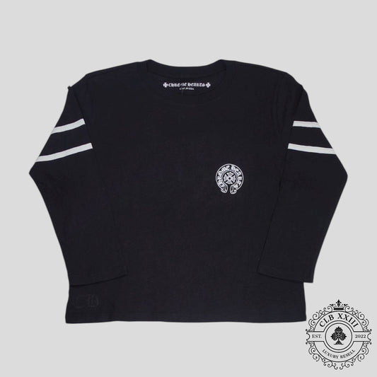 Chrome Hearts 33 Horseshoe Logo Women's Long Sleeve Tee in Black