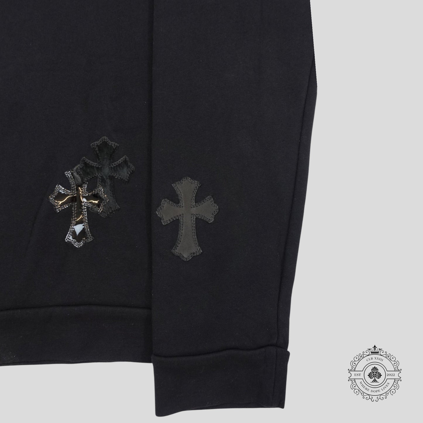 Chrome Hearts Pony Hair Quarter Zip in Black