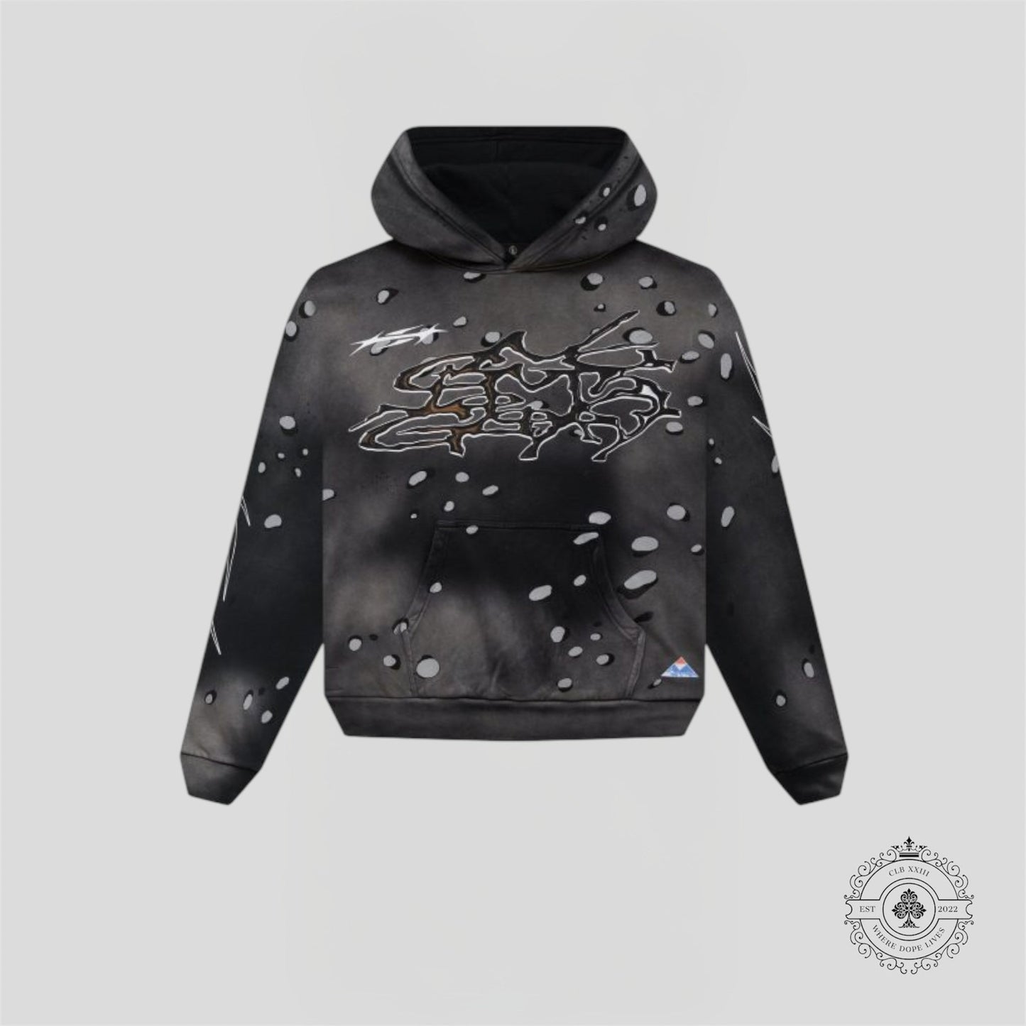 Hellstar No Guts, No Glory! Hoodie in Washed Black