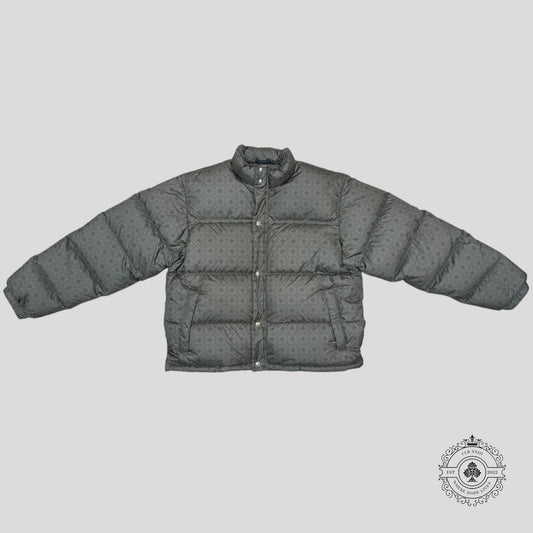 Chrome Heart Plus Pattern Puffer Jacket in Olive Green