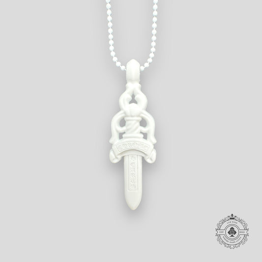 Chrome Hearts Silicone Dagger Necklace in White