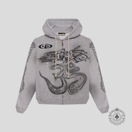 Hellstar Yoga Zip Up in Grey