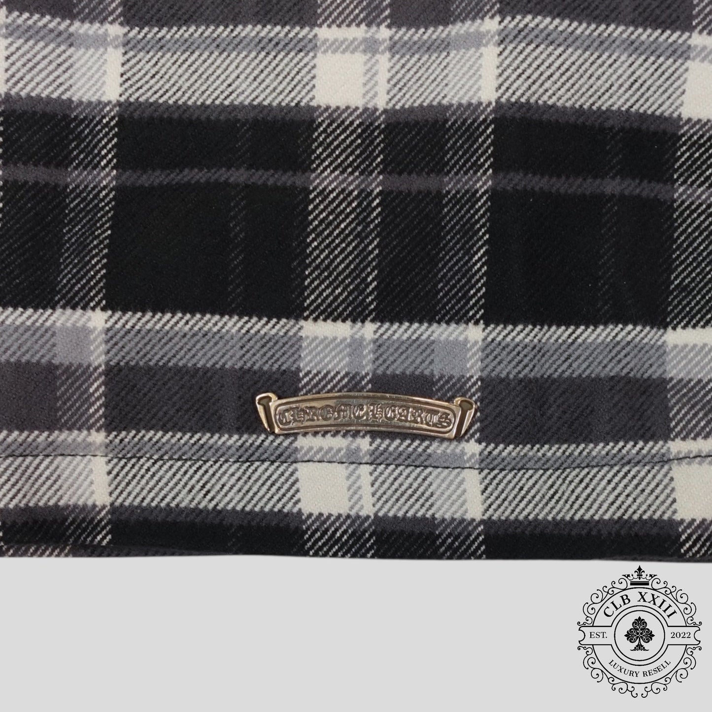 Chrome Hearts Padded Flannel Shirt in Black/White