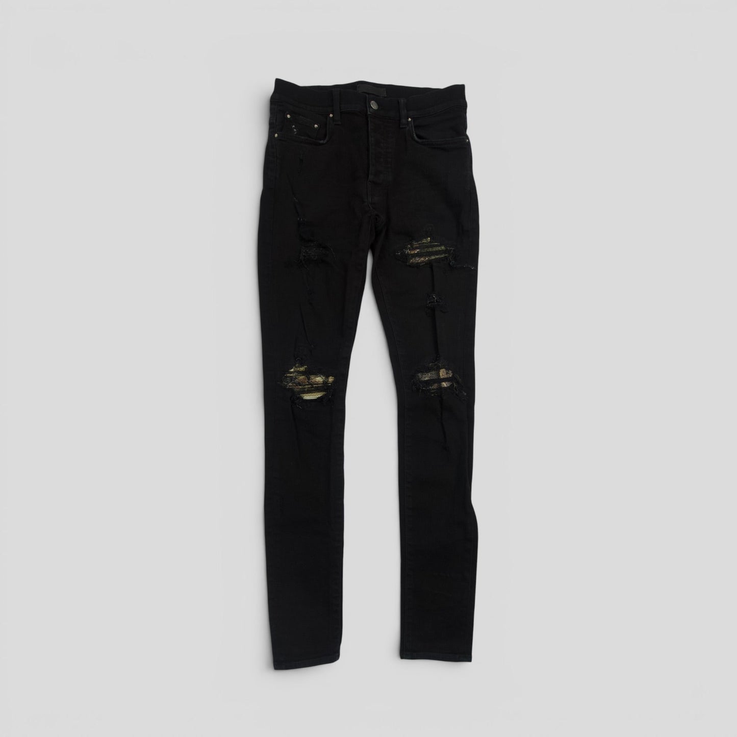 Amiri MX1 Aloha Patch Jeans in Black