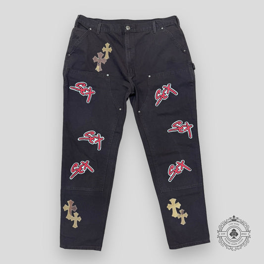 Chrome Hearts Sex Records Patch Double Knee Carpenter Pants