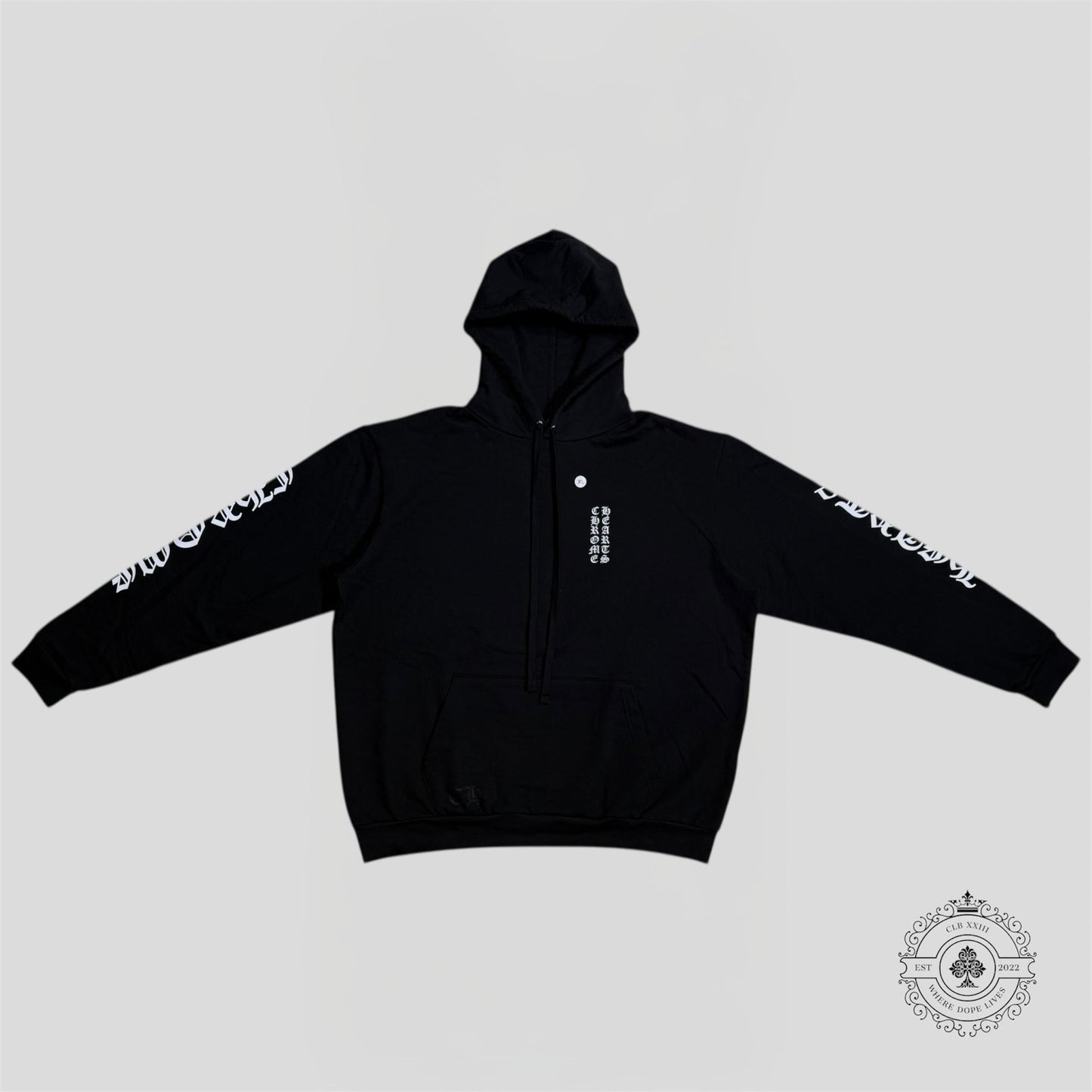 Chrome Hearts Vertical Logo Hoodie in Black