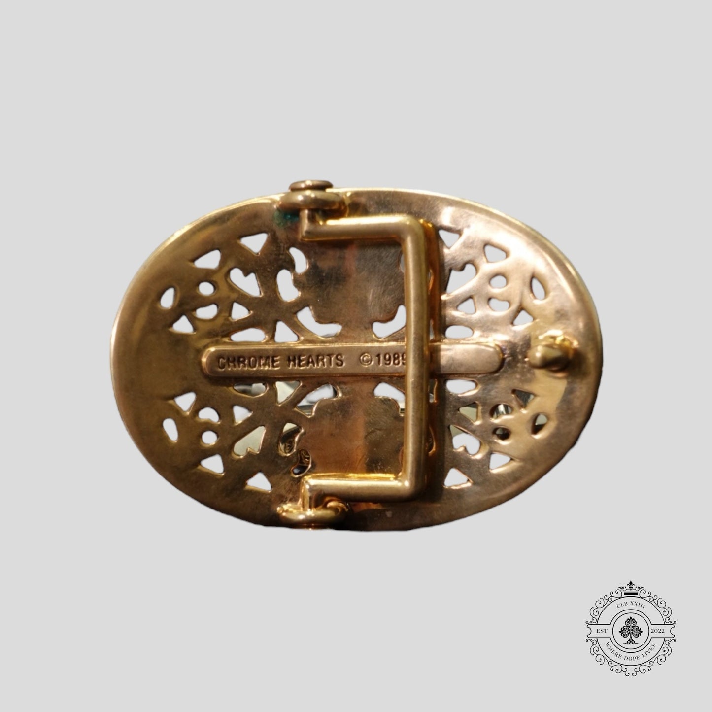 Chrome Hearts Bronze Oval Cross Belt Buckle