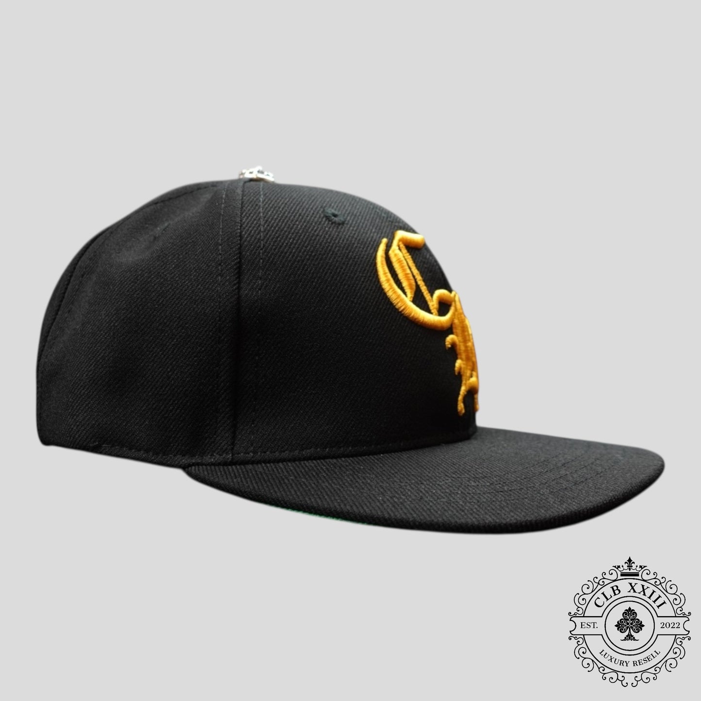 Chrome Hearts CH Embroidered Hat in Black / Gold