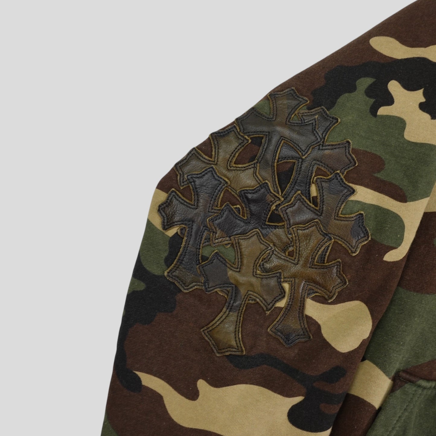Chrome Hearts Vintage Cross Patch Thermal Zip Up Hoodie