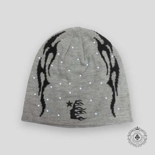 Hellstar Flame Beanie in Grey