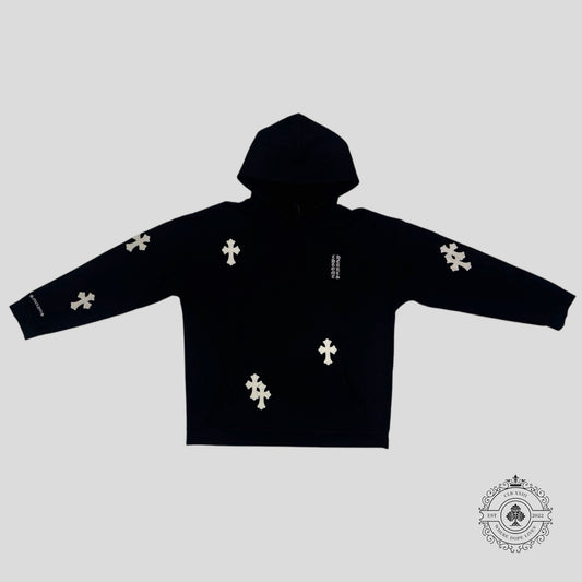 Chrome Hearts Cross Patch Hoodie in Black / White