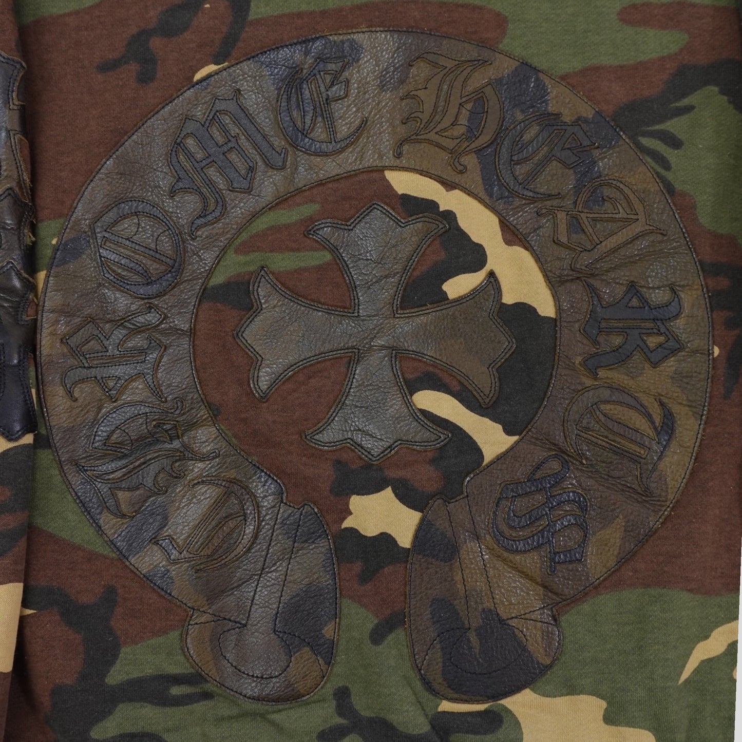 Chrome Hearts Vintage Cross Patch Thermal Zip Up Hoodie